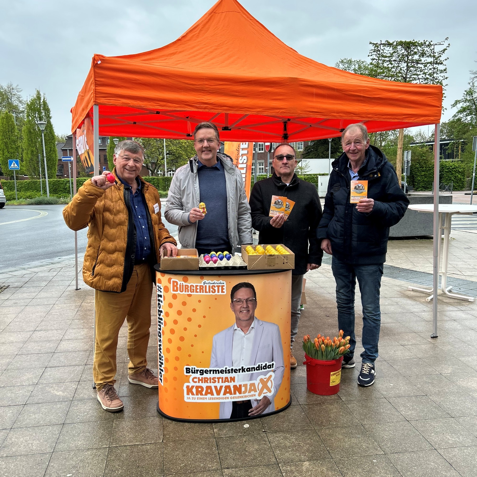 Foto vom Wahlkampfstand in der Innenstadt
